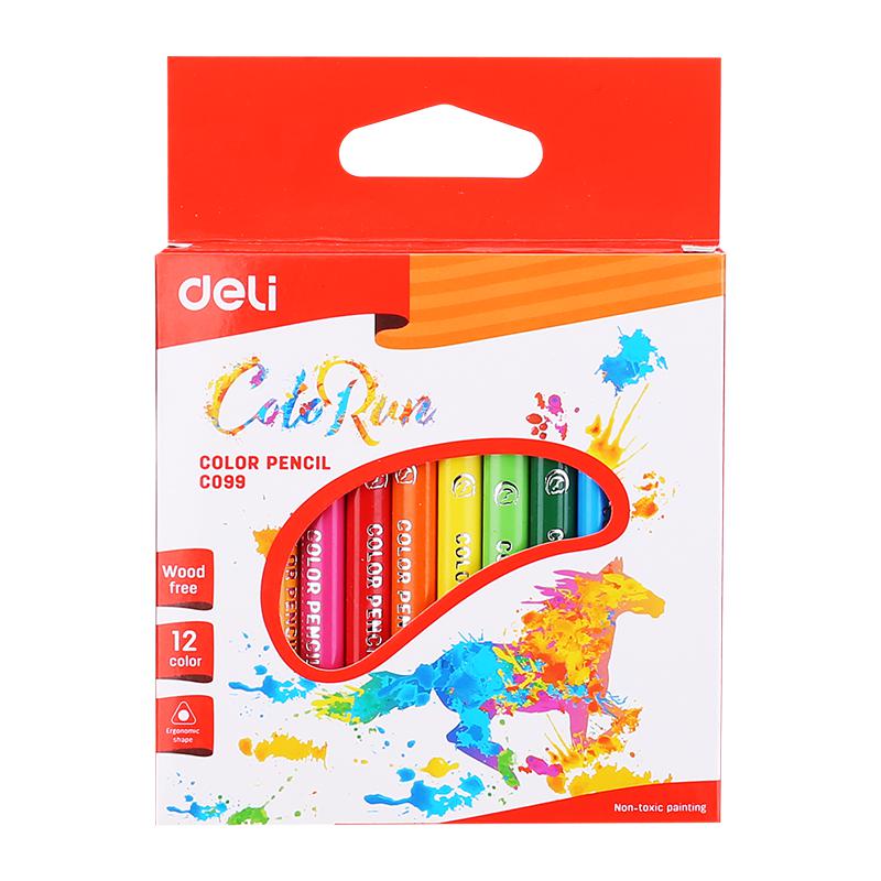 Deli Half Length Colour Pencil 12 Colours EC09900