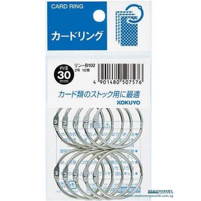 Kokuyo Metal Book Rings 30mm Pack of 10 KC-RIN-102B