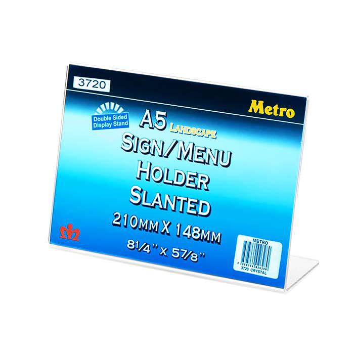 Metro L Shape Slanted Sign Menu Holder A5 Landscape 3720