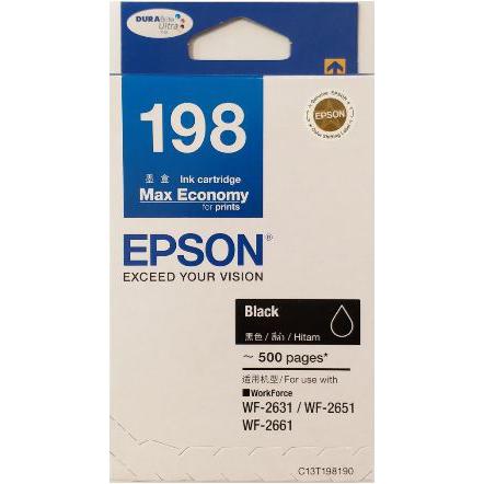 Epson 198 Black Ink Cartridge High Capacity C13T198190