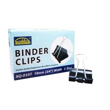Binder Clips 19mm Box of 12 SQ-0107