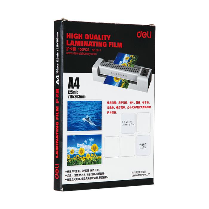 Deli Laminatig Pouch 125 Micron A4 3817