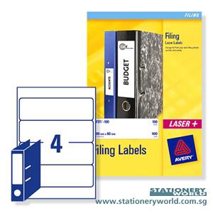Avery Arch File Spine White Labels 200 x 600mm L7171-25