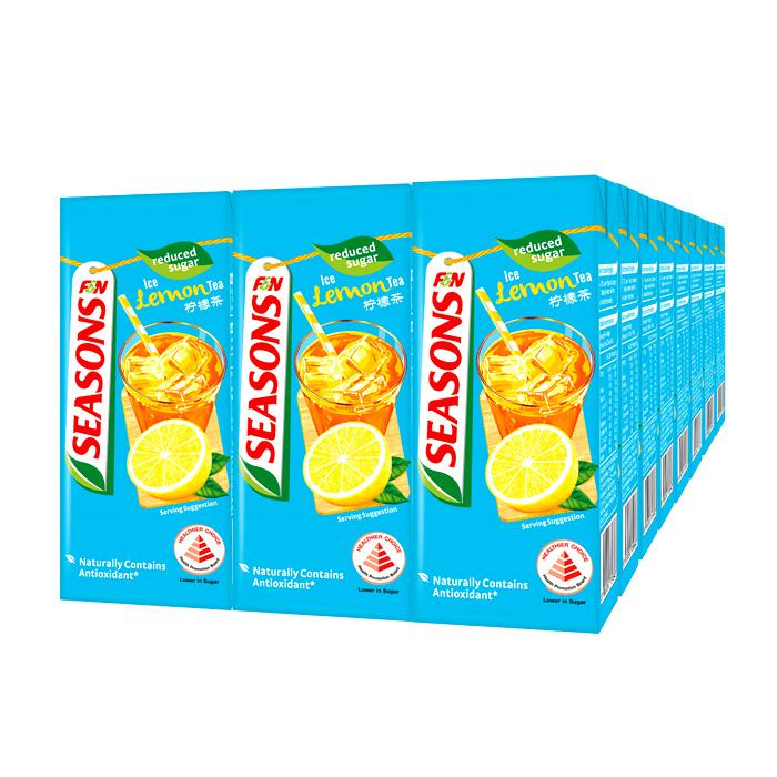 F&N Seasons Ice Lemon Tea Reduced Sugar 250ml x 24 Packs
