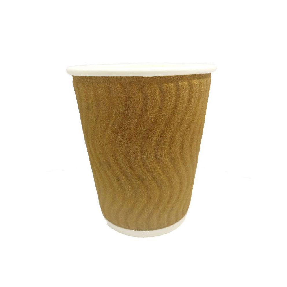 Disposable Paper Hot Cup Wave Brown 8oz Pack of 25