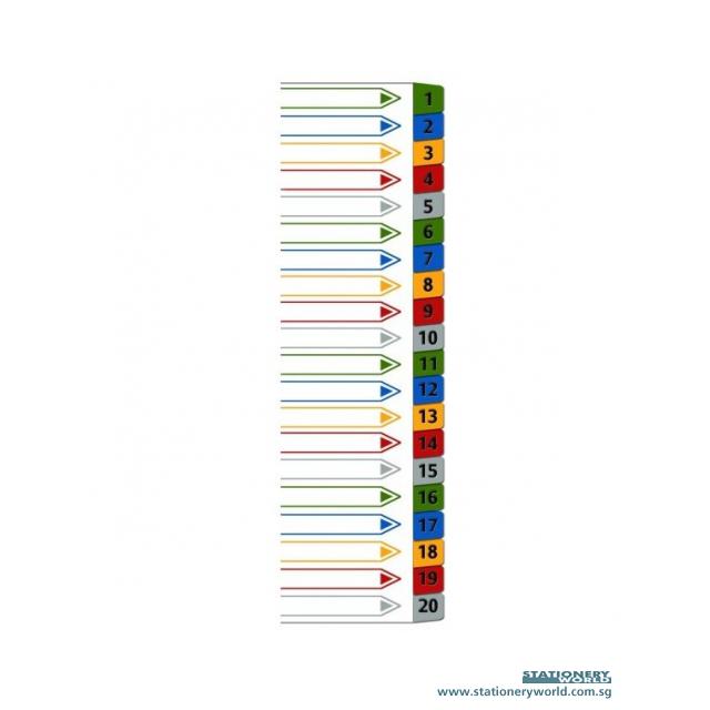 iFax Colour Index Divider 4120-C (1 to 20)
