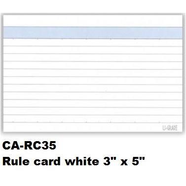 White Index Card Line Ruled 3 x 5 Inch CA-RC35/BCR53