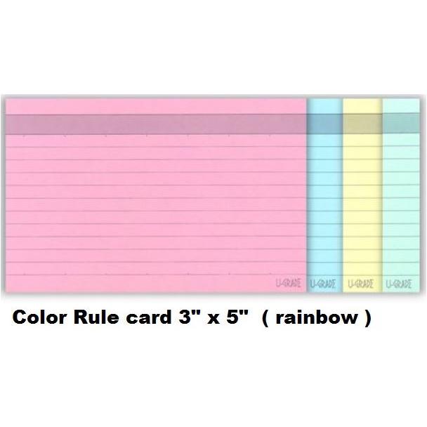 Colour Index Card Line Ruled 3 x 5 Inch CA-CC35/BCCR53/CA-RC35