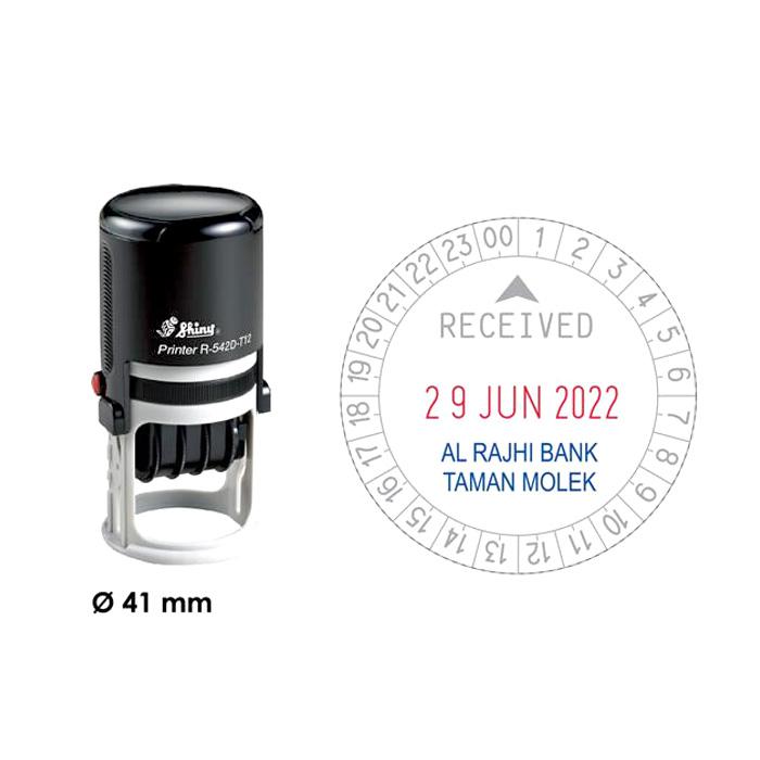 Shiny Self Inking Time and date Stamp 24 Hours R542D-T24
