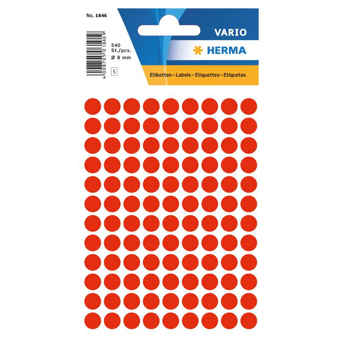 HERMA White Dot Stickers - 192 Round Labels 50mm For Color Coding & Calendar Marking