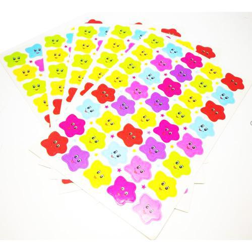 Stickers Star with Smiley Face Pack of 5