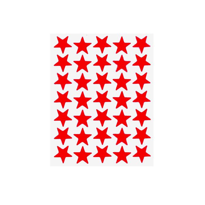 Stickers Star Red Colours Pack of 10