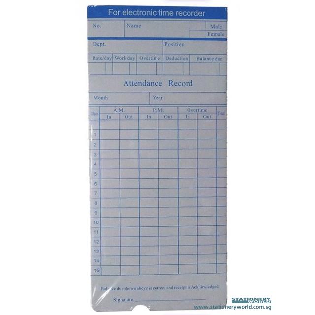 Aurora Time Card Pad of 100 AC-TC