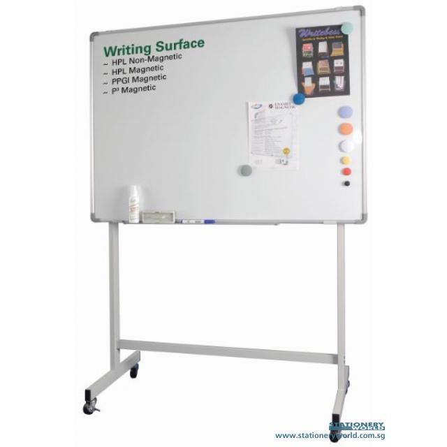 Single Sided Whiteboard with Stand and Roller 90 x 120cm (3 x 4 Foot)
