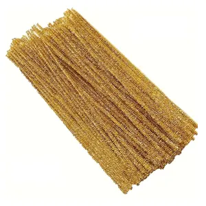 Glitter Pipe Cleaner Gold Color 30cm (Pack of 100) 0