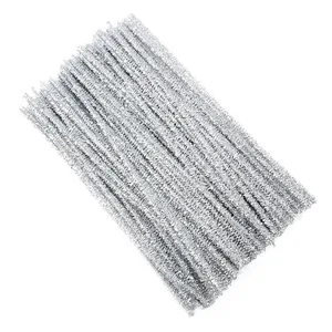 Glitter Pipe Cleaner Silver Color 30cm (Pack of 100) 0