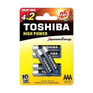 Toshiba High Power Alkaline Battery AAA LR03GCP BP6-2FCN 0