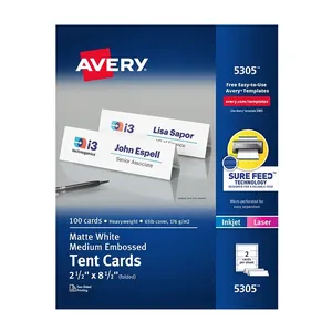 Avery Medium Tent Card 5305 (2.5 x 8.5in) Box of 100 0