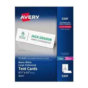 Avery Large Tent Card 5309 (3.5 x 11in) Box of 50 0