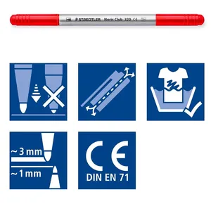 Staedtler Noris Fibre Tip Pen 2 Tips Pack of 12 NCST320NWP12 5