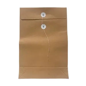 Extra Thick Kraft Envelope with Button and String 9 x 13 x 2inch Pack of 10 0