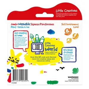 Faber Castell Little Creatives Jumbo Washable Squeeze Paintbrushes Box of 6 PL37010230 2