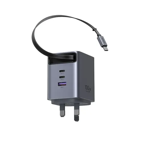 UGREEN X616-65829 100W Nexode Pro GaN Fast Charger with Retractable USB‑C Cable (3C1A) 2