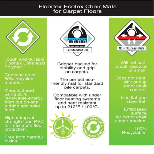 Floortex Cleartex Evolutionmat ECCMFLCD0001 - (120 x 90 cm) Chair Mat with Anti-Slip Pads, Flat Packed 6
