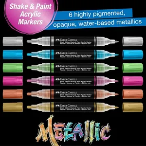 Faber Castell Black Edition Shake and Paint Metallic Acrylic Marker Pack of 6 AG285517 5