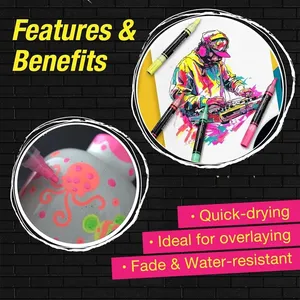 Faber Castell Black Edition Shake and Paint Neon Acrylic Marker Pack of 4 AG285505 7