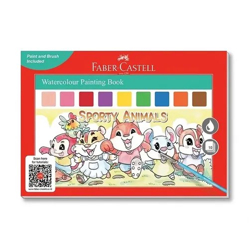 Faber Castell Watercolour Painting Book Sporty Animal PL104028 0