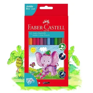 Faber Castell Jumbo Colour Pencils with Sharpener 6mm 12 Colours Long PL111622 0