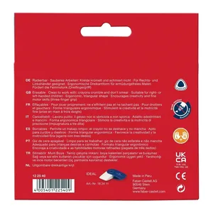 Faber Castell Erasable Jumbo Grip Crayon Triangular 12 Colours PL122540 2