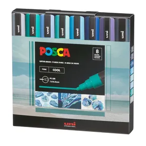 Uni Posca Water Based Paint Markers 8 Cool Colors PC5M 3