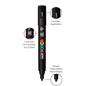 Uni Posca Water Based Paint Markers 8 Warm Colors PC5M 2