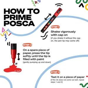 Uni Posca Water Based Paint Markers 8 Warm Colors PC5M 3