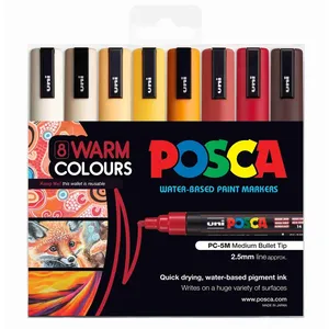Uni Posca Water Based Paint Markers 8 Warm Colors PC5M 0