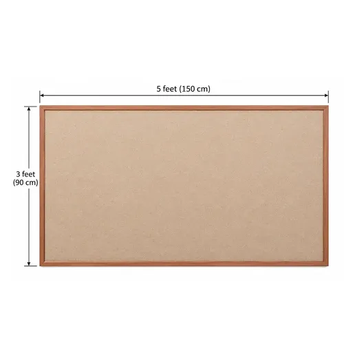 Cork Noticeboard 90 x 150cm (3 Feet x 5 Feet) with Wooden Frame 2