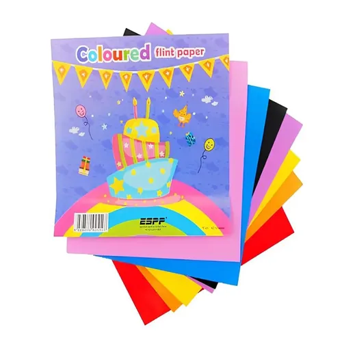 ESPP Coloured Flint Paper ART-5 x 5 Inch (42 Sheets) Mixed Colors 0