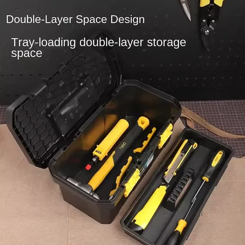 Deli Impact-Resistant Toolbox 15in - Yellow (EDL432915) 4