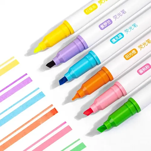 Deli S747 Highlighter Macaron Series (Box of 6 Colors Flexible Chisel Tip Marker) 3