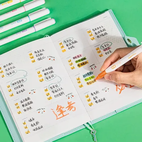 Deli S747 Highlighter Macaron Series (Box of 6 Colors Flexible Chisel Tip Marker) 4