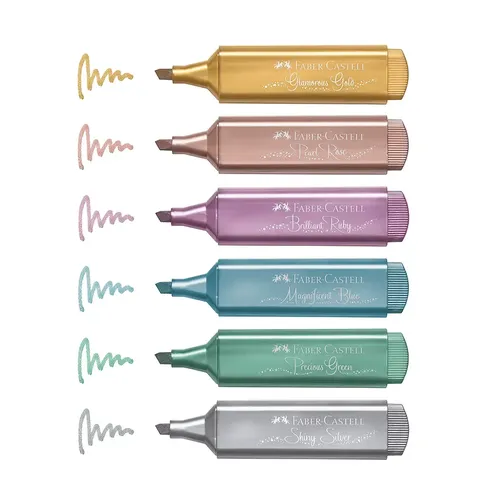 Faber Castell Textliner 46 Metallic MK254676 (Pack of 6) 2
