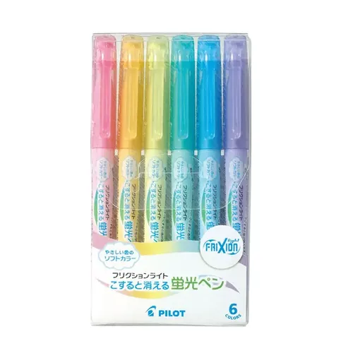 Pilot Frixion Light Soft Erasable Spotliner Highlighter SFL-60SL-6CS (Set of 6) 0