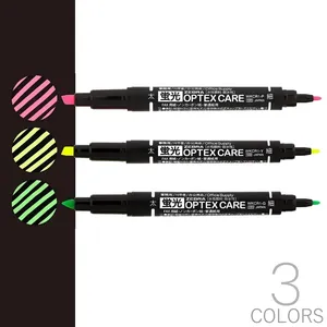 Zebra Optex Care Dual Point Highlighters (Pack of 3) 2