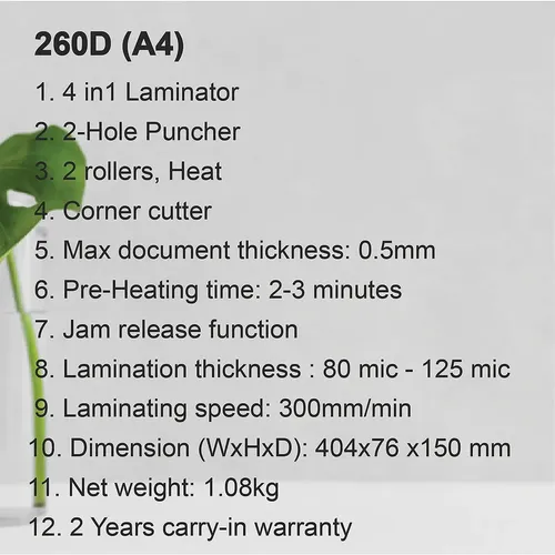 Biosystem Laminator 4in1 A4 260D 5