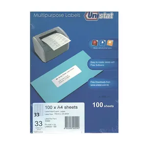 Unistat Multi Purpose White Address Labels 70 x 25.4mm U4455 0