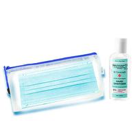 Zip Bag with 5 Pieces of Masks and 1 Bottle of Sanitizer 0