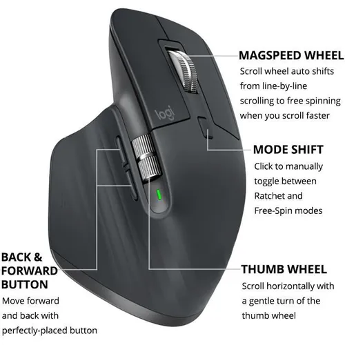 Logitech Wireless Mouse Graphite MX Master 3 9
