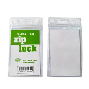 Zip Lock Waterproof Soft Name Badge Holder 33Z (6.3cm x 9.3cm) - Portrait 0